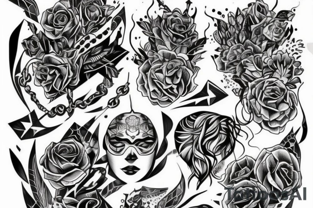 нож с узорами tattoo idea