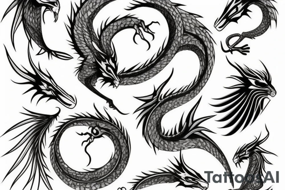 single dragon tattoo idea