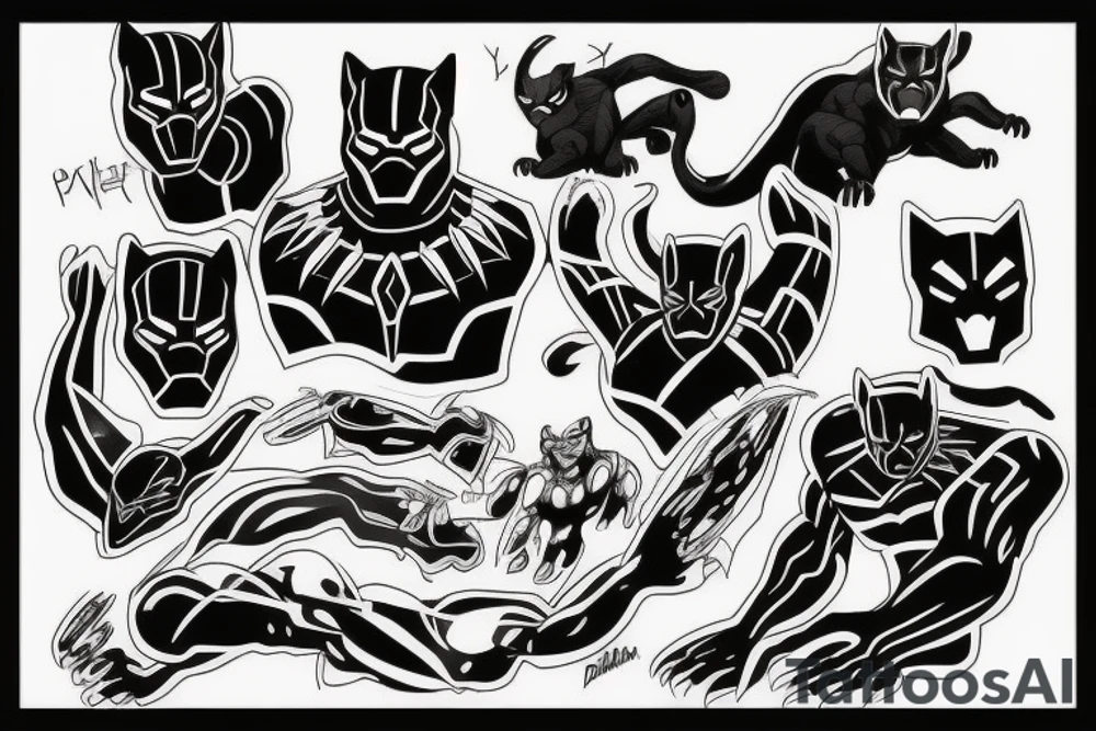 black panther tattoo idea