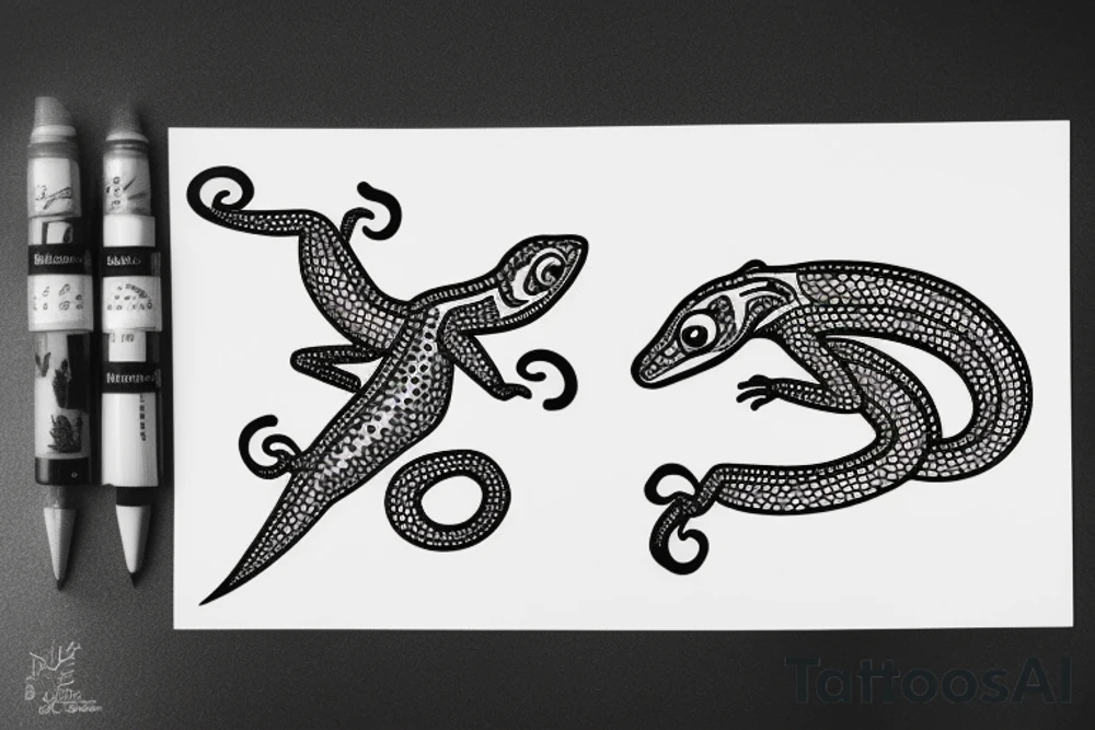 little lizard in bali tattoo idea