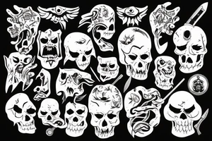 Monster with knife tattoo idea