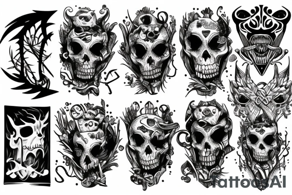 Monster with knife tattoo idea