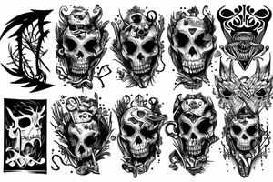 Monster with knife tattoo idea
