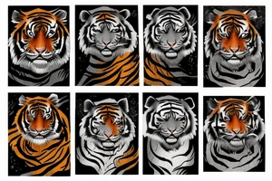 Tiger head in a rose tattoo idea