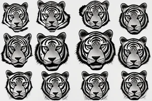 Tiger head in a rose tattoo idea