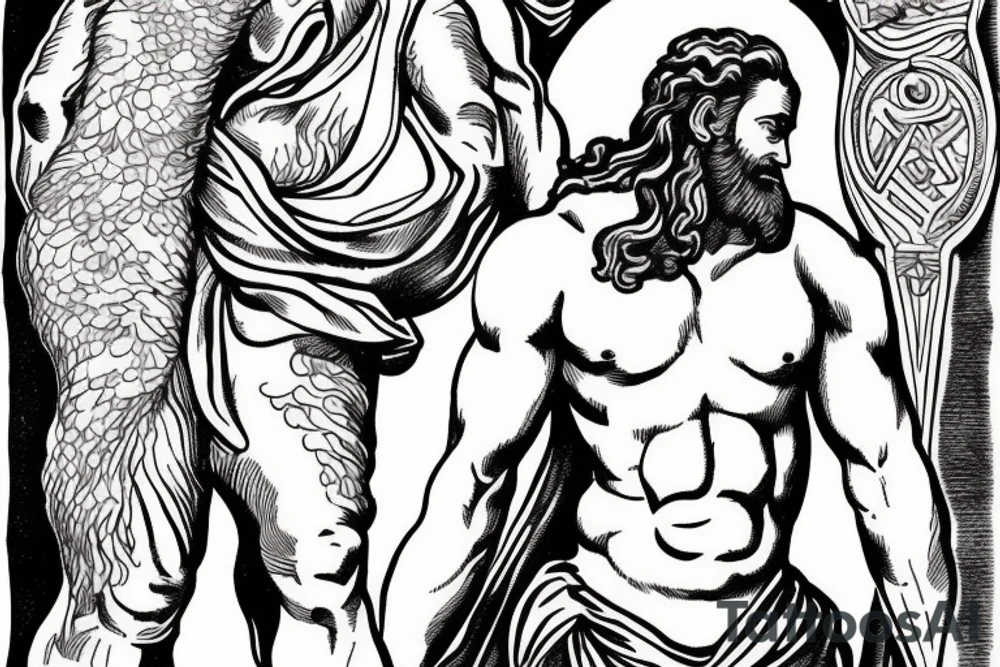 Hercules carrying the pillars of Hercules tattoo idea