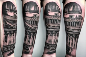 Colosseum With Caesar, and number 363 tattoo idea