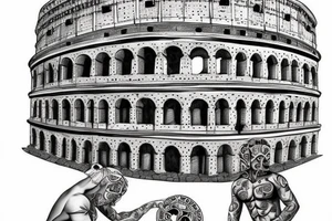 Colosseum With Caesar, and number 363 tattoo idea