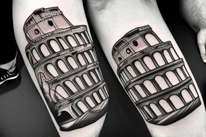 Colosseum With Caesar, and number 363 tattoo idea