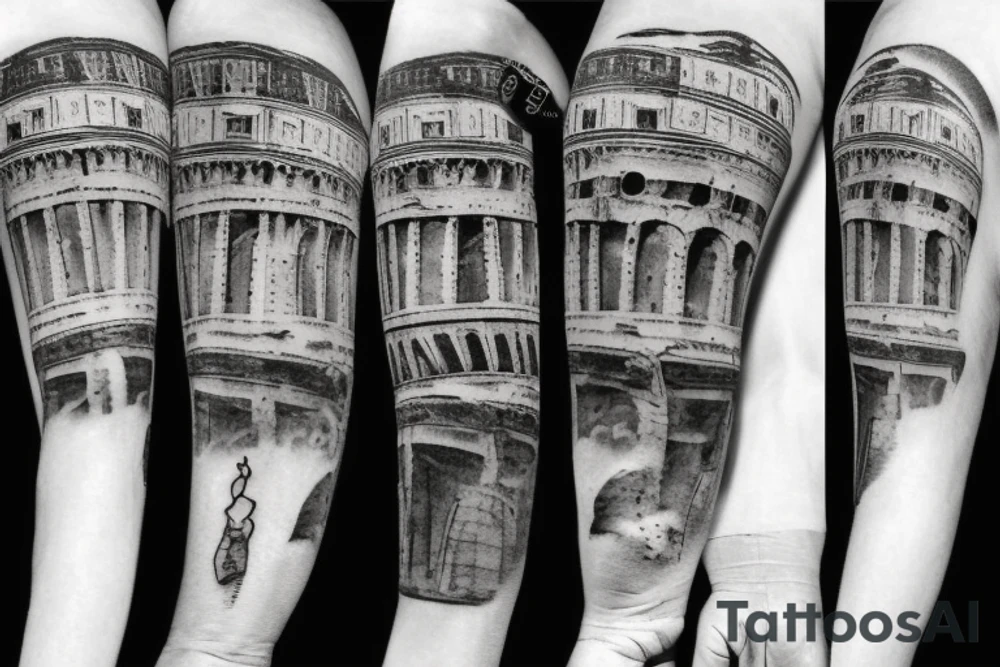 Colosseum, Caesar, and number 363 tattoo idea