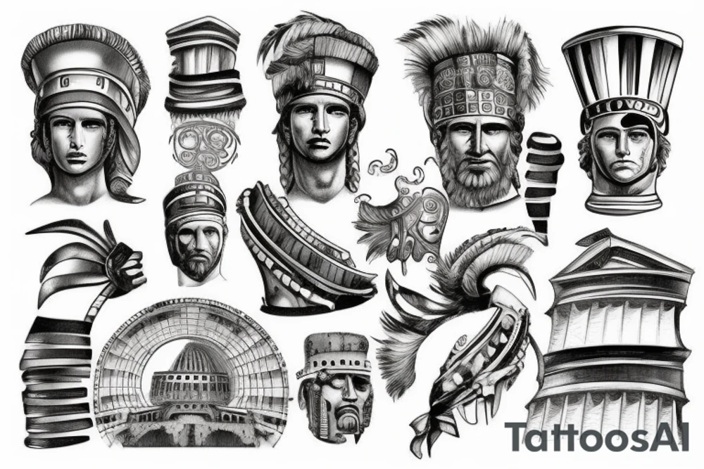 Colosseum, Caesar, and number 363 tattoo idea