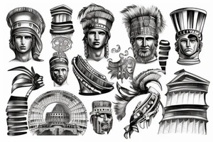 Colosseum, Caesar, and number 363 tattoo idea