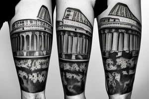 Colosseum, Caesar, and number 363 tattoo idea