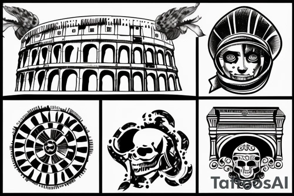Colosseum, Caesar, and number 363 tattoo idea Colosseum, Caesar, and number 363 tattoo idea