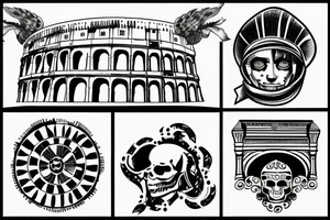Colosseum, Caesar, and number 363 tattoo idea