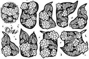 ducks on a pond with hydrangeas tattoo idea