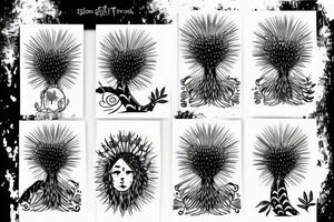 Tree with a porcupine tattoo idea
