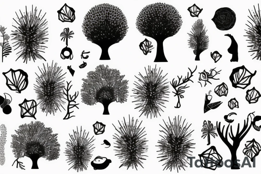 Tree with a porcupine tattoo idea