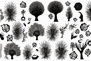 Tree with a porcupine tattoo idea