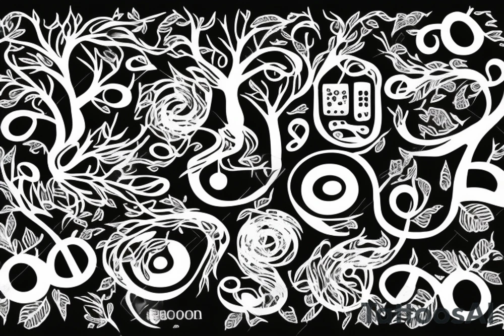 tree with music tattoo idea
