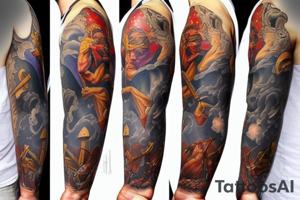 Fighter , god style tattoo idea