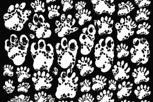 dog paw print with letter C and flowers tattoo idea