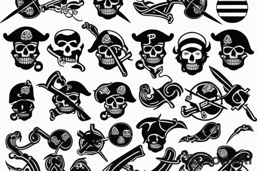 Pirates flag with jolly Roger tattoo idea