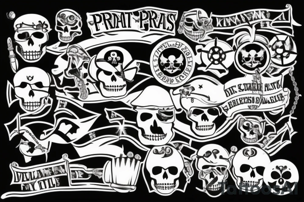 Pirates flag with jolly Roger tattoo idea