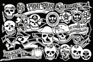 Pirates flag with jolly Roger tattoo idea