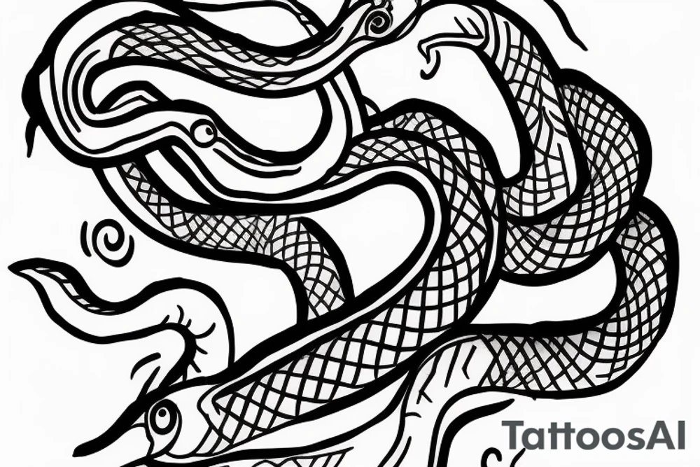 A snake turning into a knife tattoo idea