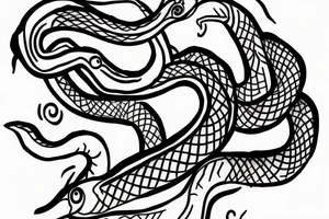 A snake turning into a knife tattoo idea
