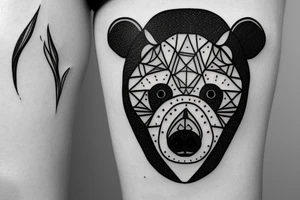 bear face line tattoo idea