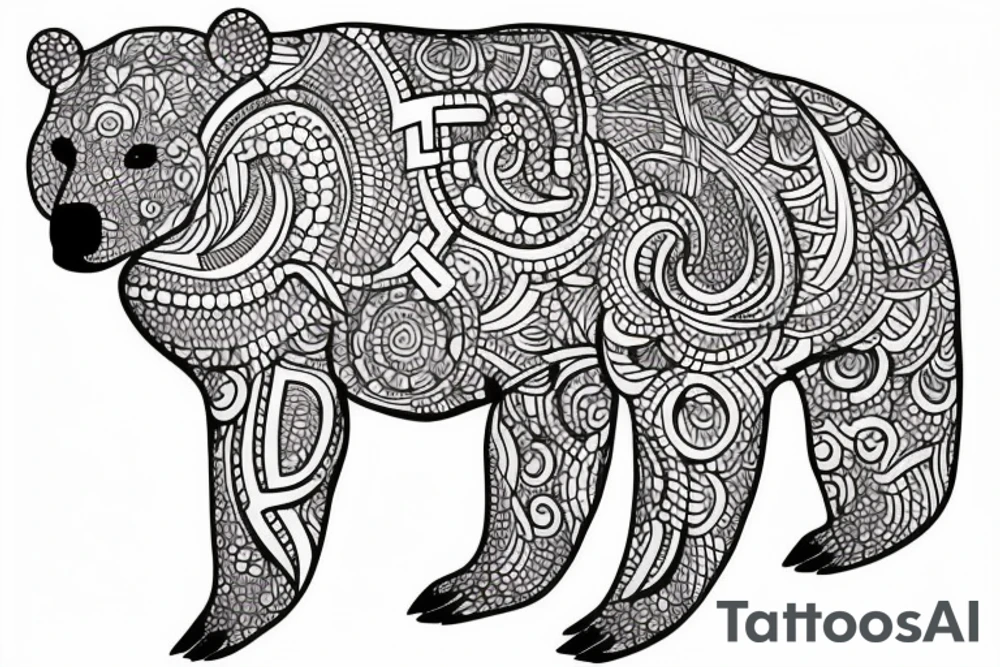 bear line tattoo idea