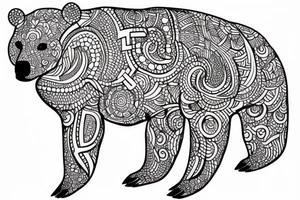 bear line tattoo idea