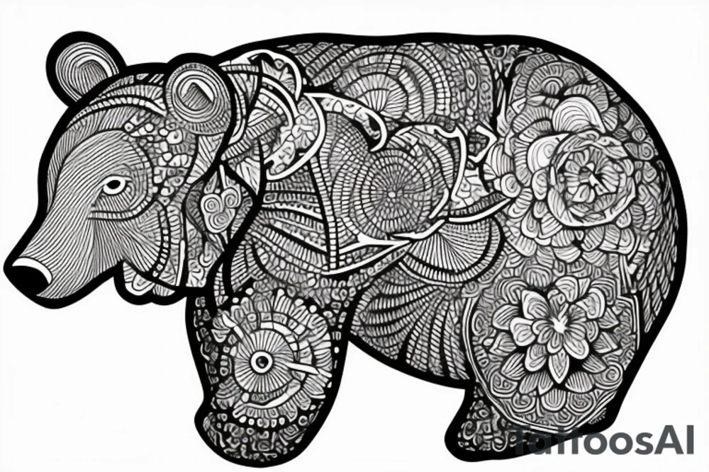 bear line tattoo idea