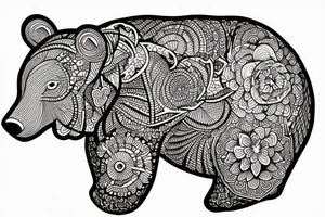 bear line tattoo idea