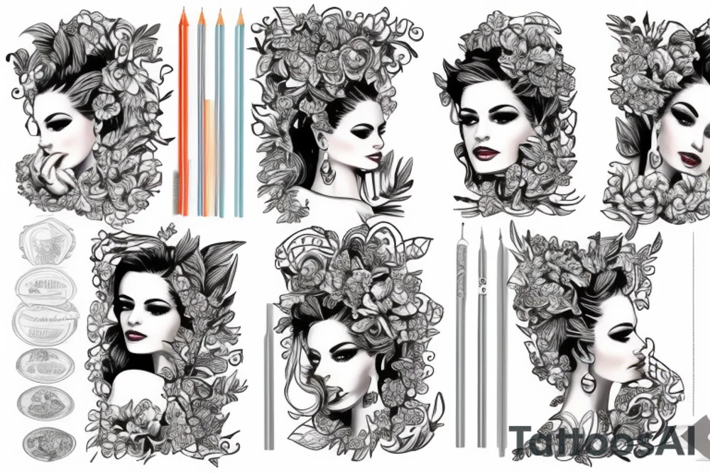 pretty woman on a bank note tattoo idea