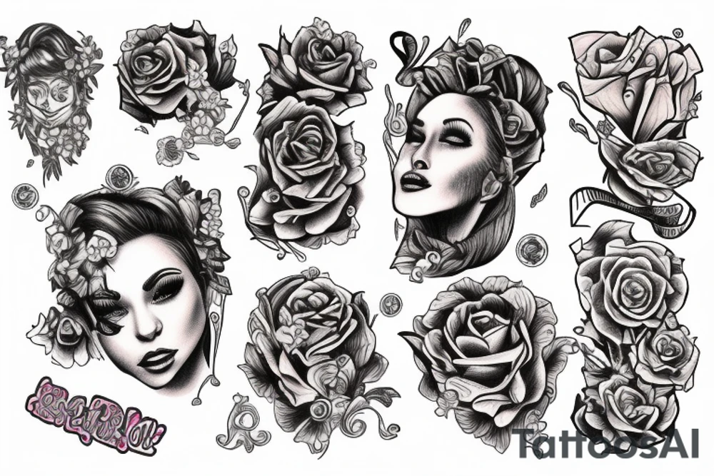 woman on a $500 bill tattoo idea