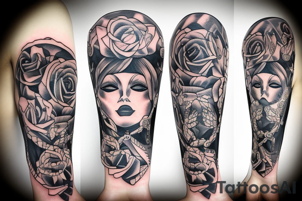beautiful woman with a gun tattoo idea