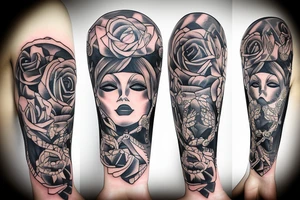 beautiful woman with a gun tattoo idea