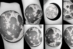 Detailed moon with outdoors in foreground tattoo idea