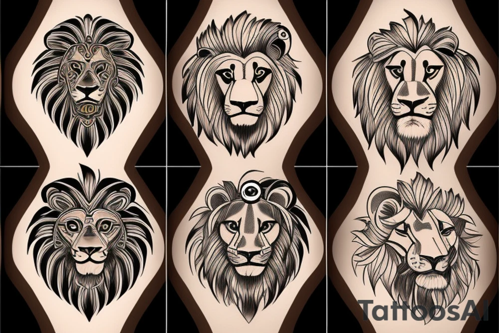 father and son lion tattoo idea