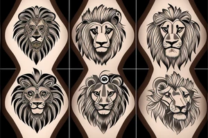 father and son lion tattoo idea