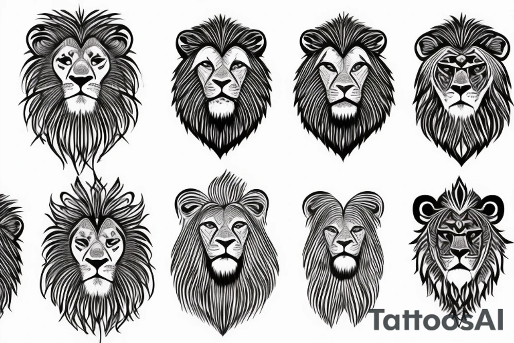 father and son lion tattoo idea