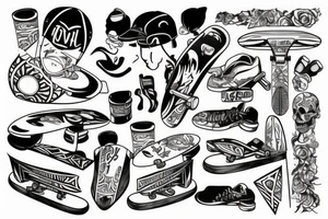 I want a skateboard with something clever tattoo idea
