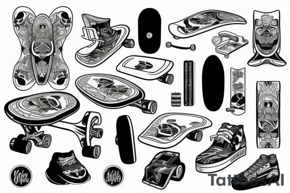 I want a skateboard with something clever tattoo idea