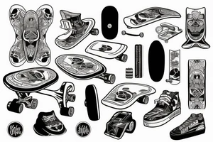 I want a skateboard with something clever tattoo idea