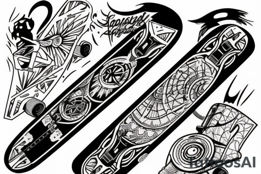 I want a skateboard tattoo idea