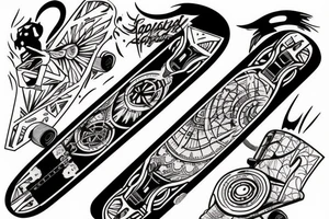 I want a skateboard tattoo idea