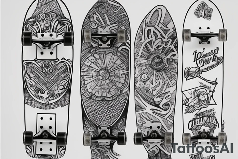 I want a skateboard tattoo idea